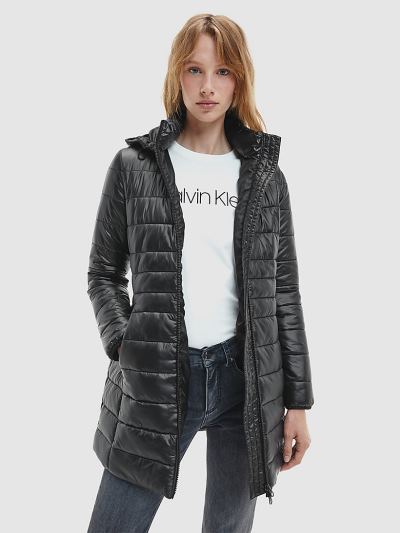 Calvin Klein Ruhák HU533437 | Calvin Klein Packable Lightweight Down Női Puffer Kabát Fekete